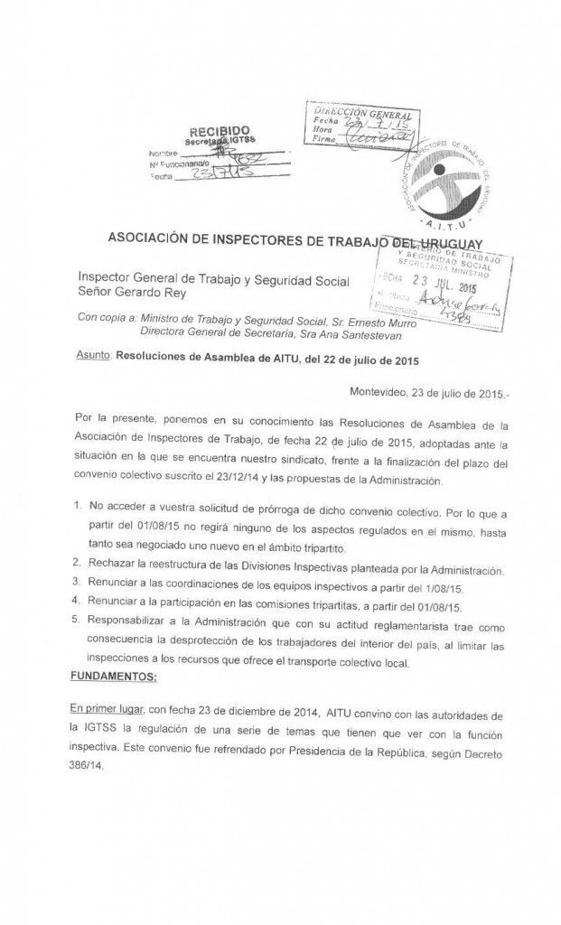 Resolucion del dia 22 de julio de 2015